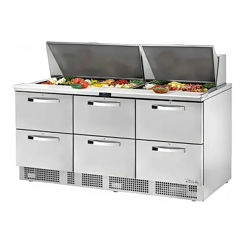 True TFP-72-30M-D-6~SPEC3 72″ Spec Series® Sandwich/Salad Prep Table w/ Refrigerated Base, 115v