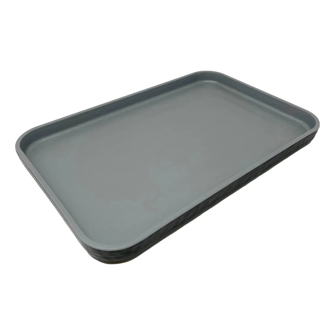 GET RS-128-GRM/BKM Plate – 12" x 8" Melamine, Gray Inside/Black Outside Matte - Dozen