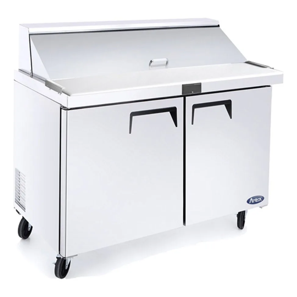 Atosa USA MSF8306GR 48“ Two Section Mega Top Sandwich/Salad Prep Table w/ 2 Doors, 18 Pans