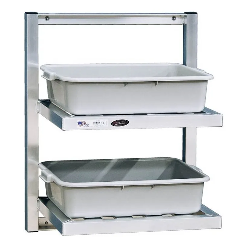 New Age 98272 Aluminum Two Tier T-Bar Wall Mounted Shelf - 24" x 16"
