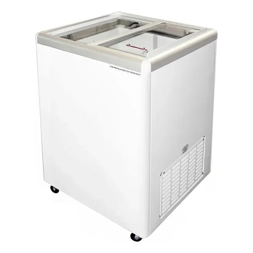 Excellence Industries 24 3/4″ Mobile Ice Cream Freezer w/ 6 Tub Capacity – White, 115v