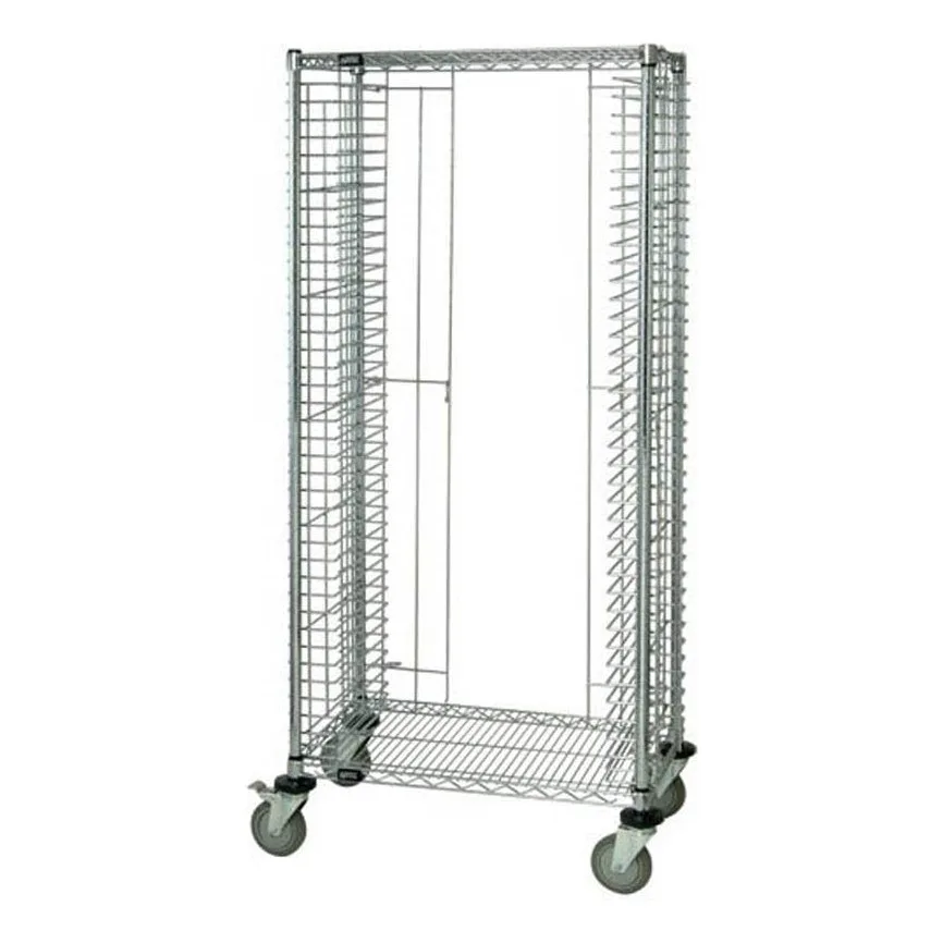 Quantum TC-31 31 Tray Side Load Chrome Plated Steel Wire Mobile Tray Cart