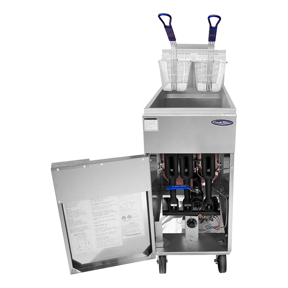 Atosa USA ATFS-40-LP Full Pot Floor Model LP Gas Fryer w/ 40 lbs, (2) Baskets, 90.000 BTU