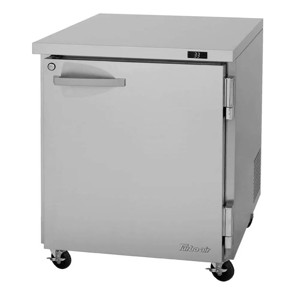 Turbo Air PUR-28-N 27″ 1-Section Undercounter Refrigerator w/ 1 Solid Door, 6.8 cu. ft.