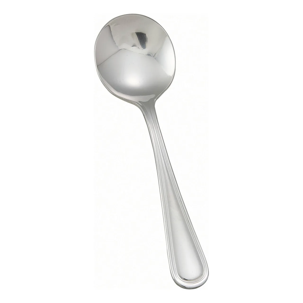 Winco 0021-04 Continental Bouillon Spoon, 5-7/8" Heavy 18/0 Stainless Steel, Mirror Finish – 1 Dozen