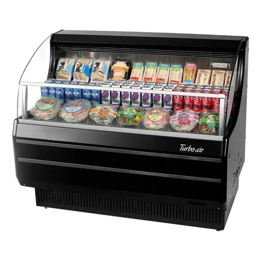 Turbo Air TOM-50SW-N 50″ Horizontal Open Air Merchandiser in White, Self-Contained, 3 Shelves, 8.9 cu. ft.
