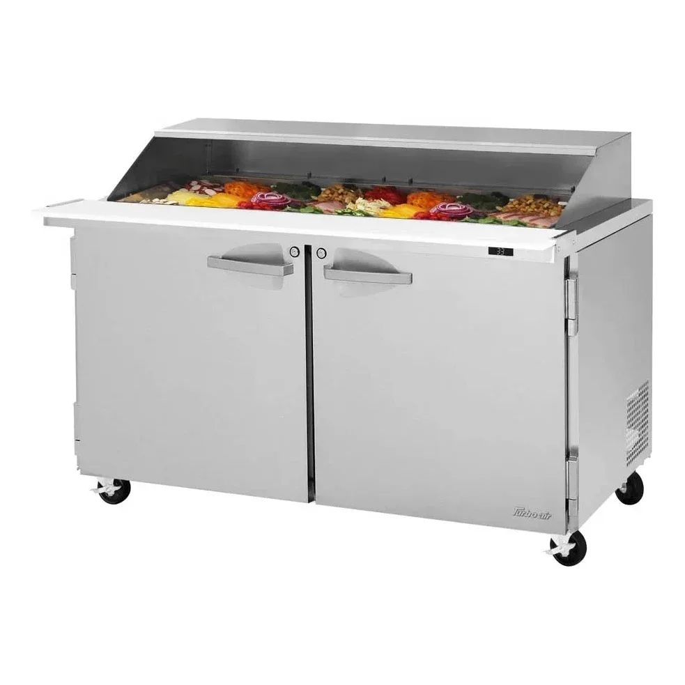 Turbo Air PST-60-24-N-SL 60″ Mega Top Sandwich/Salad Prep Table w/ 2 Doors, 24 Pans