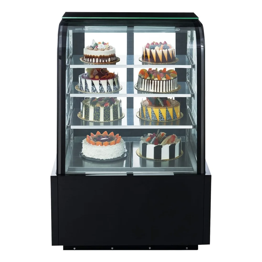 Dukers DDM36R-CB 36" Full Service Bakery Case w/ Curved Glass - (4) Levels, 115v