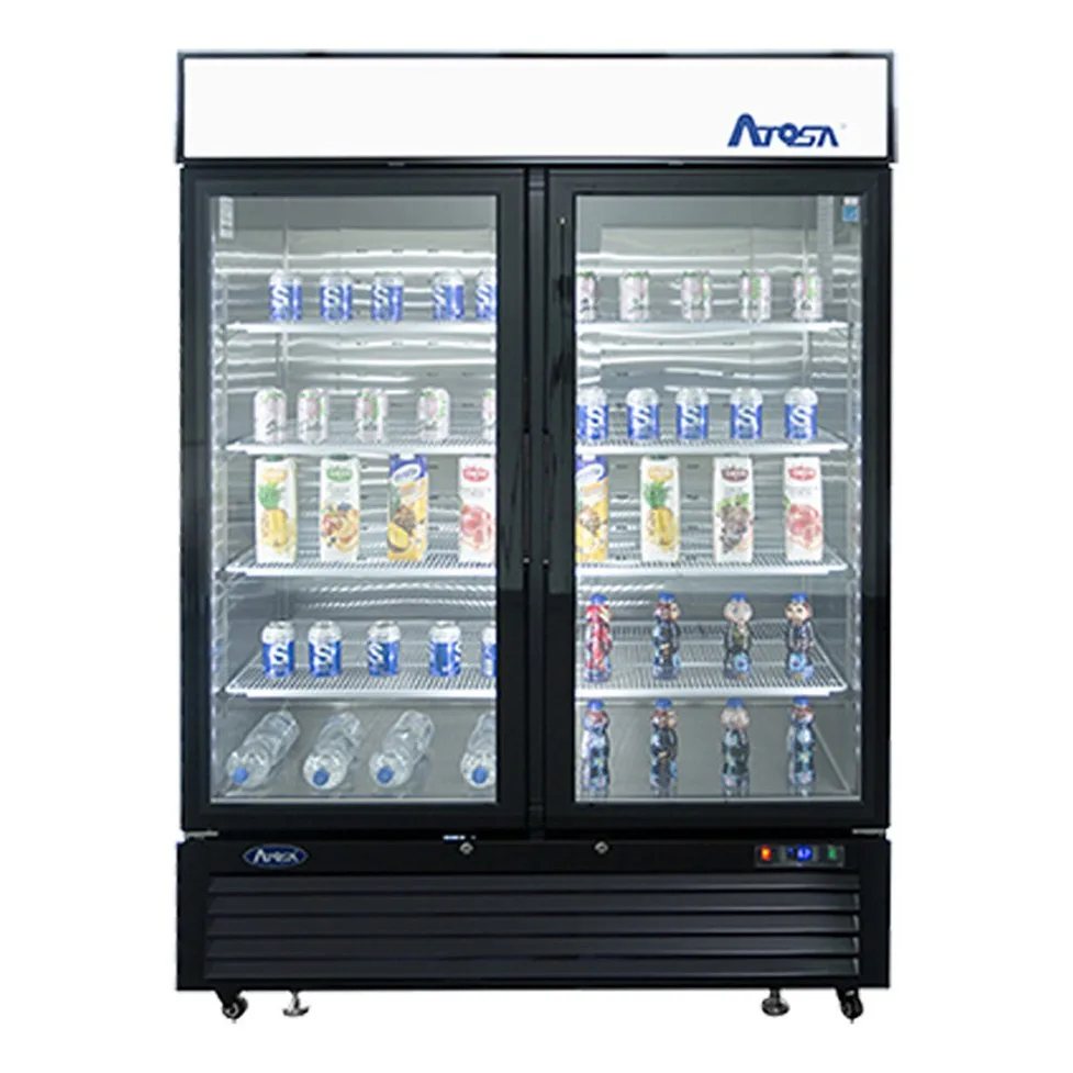 Atosa USA MCF8723GR 54" 2-Section Merchandiser Refrigerator w/ 2 Swing Glass Door, 43.8 cu. ft.