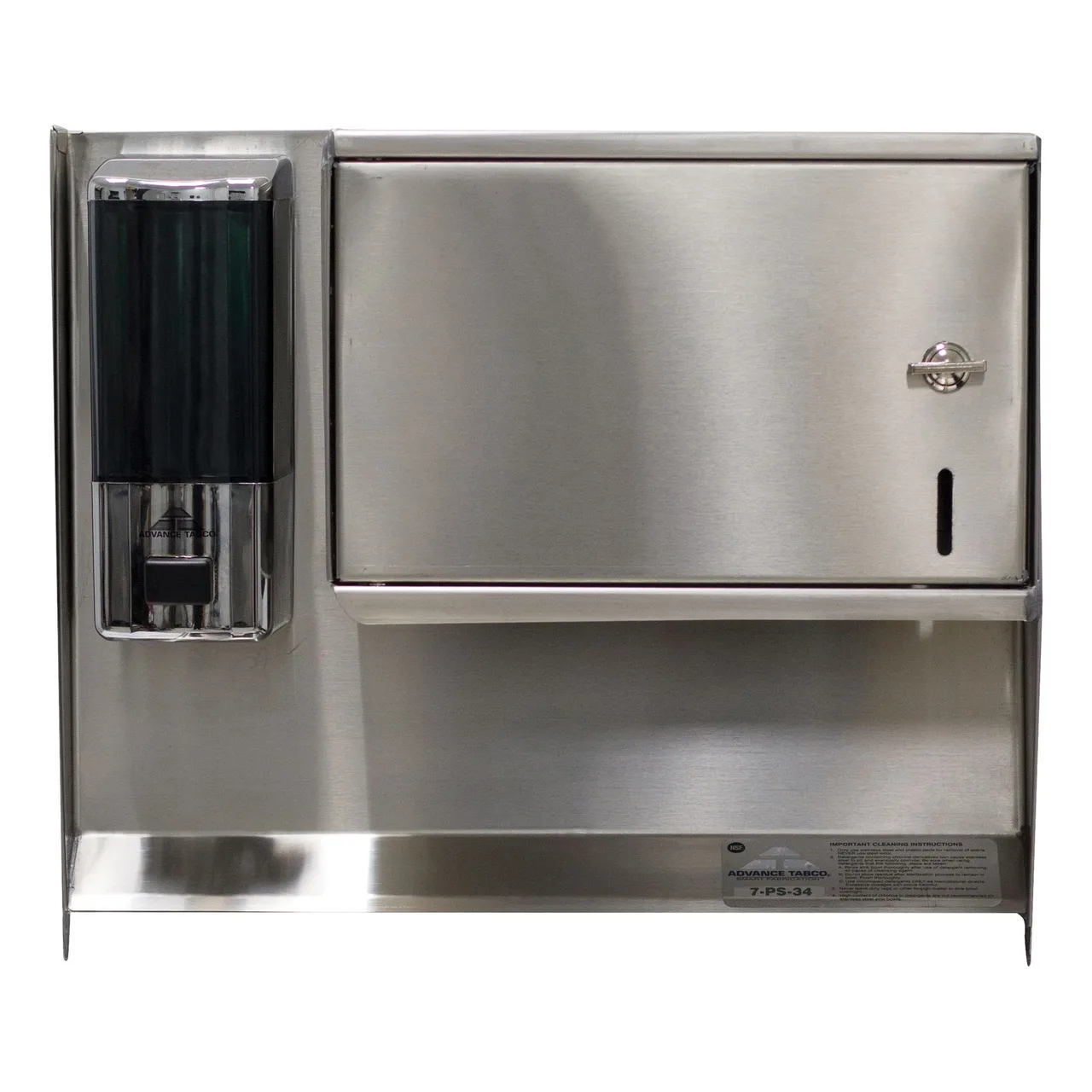Advance Tabco 7-PS-34 Soap & Towel Dispenser, For 17" Wide Hand Sinks