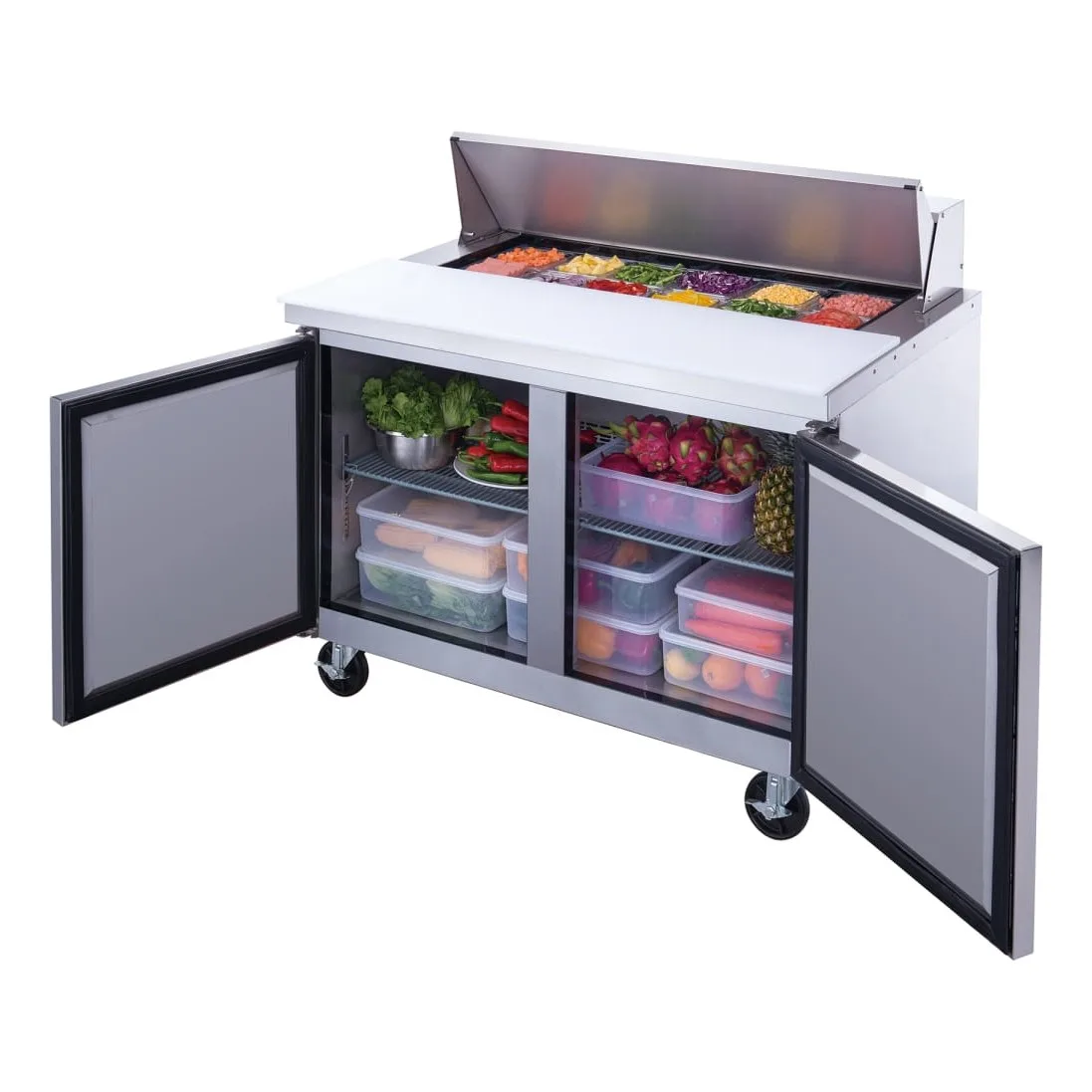 Dukers DSP48-12-S2 48 1/4" Sandwich/Salad Prep Table w/ Refrigerated Base, 115v