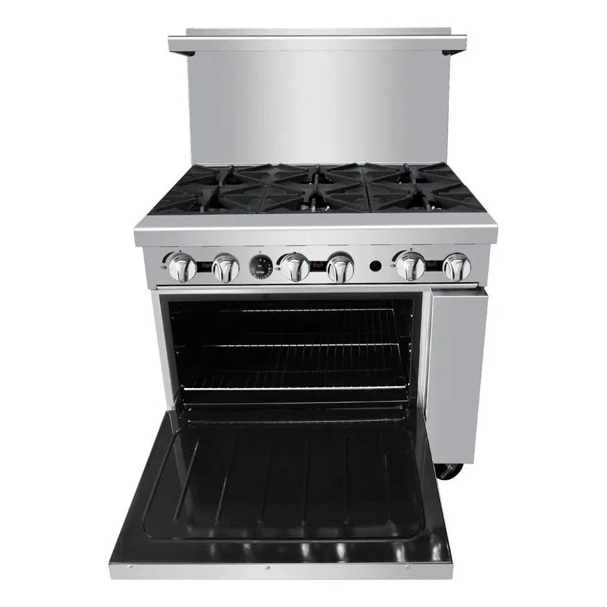 Atosa USA AGR-6B-NG 36" Gas Restaurant Range, (1) Standard Oven, (6) Open Burners