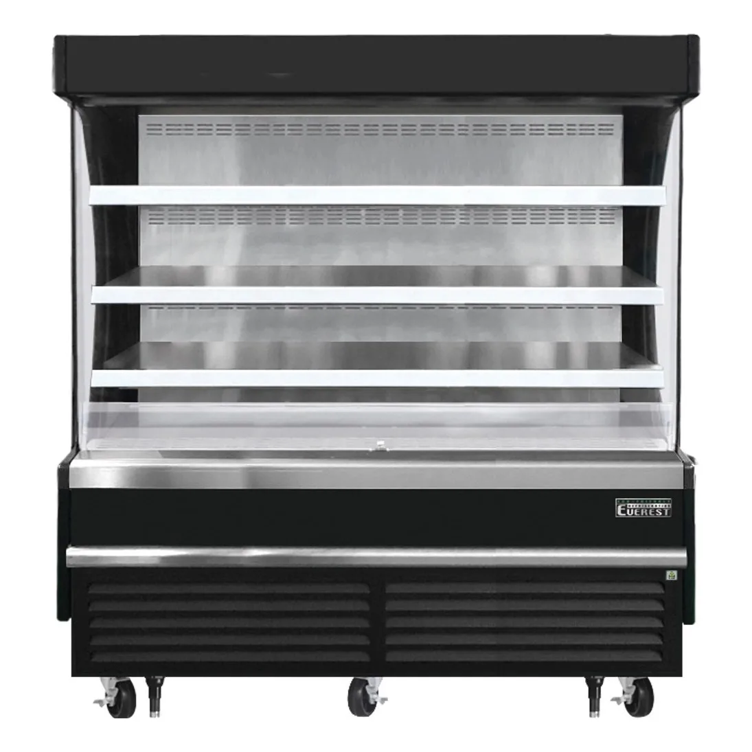 Everest EOMV-72-B-28-S 73″ Vertical Open Air Merchandiser in Black, High Profile, 3 Shelves, 19 cu. ft.