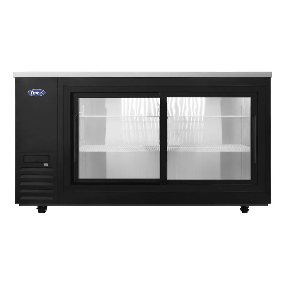 Atosa USA SBB69SGGRAUS2 68" Two Section Back Bar Cooler with Glass Door, 18.6 cu. ft.