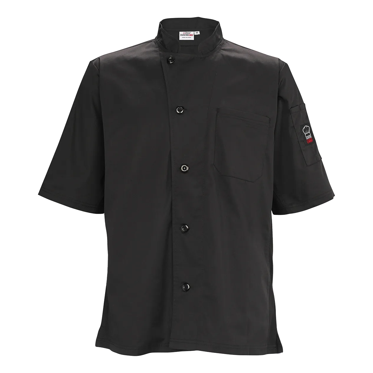 Winco UNF-9K3XL Broadway Ventilated Shirt, Tapered Fit, black, XXXL