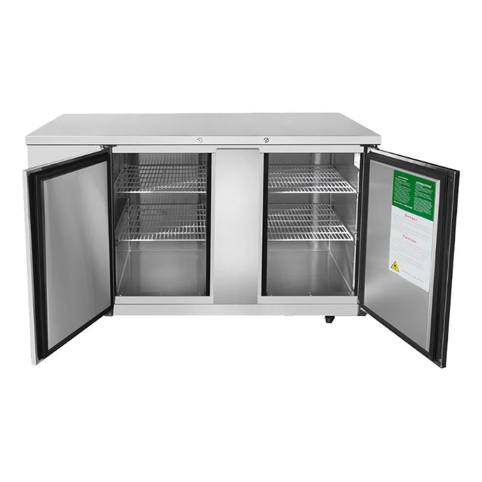 Atosa USA MBB69GR 68“ Two Section Back Bar Cooler with Solid Door, 21.5 cu. ft.