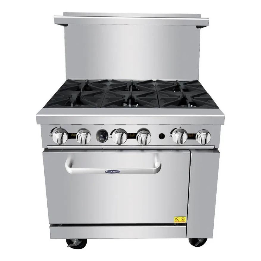 Atosa USA AGR-6B-LP 36" LP Gas Restaurant Range w/ (6) Open Burners & (1) Oven, 219.000 BTU