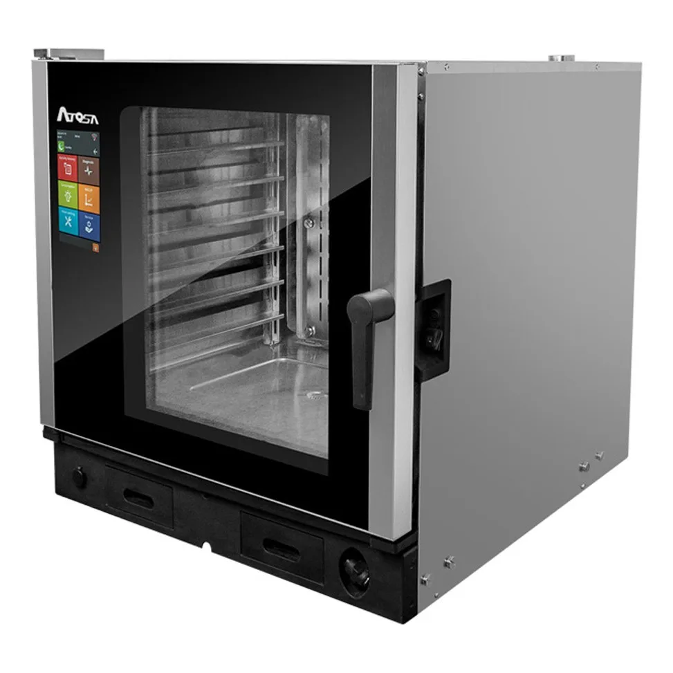 Atosa USA AEC-0621 E Full Size Smart Touch Electric Combi Oven w/ (6) Pans, 208/240v