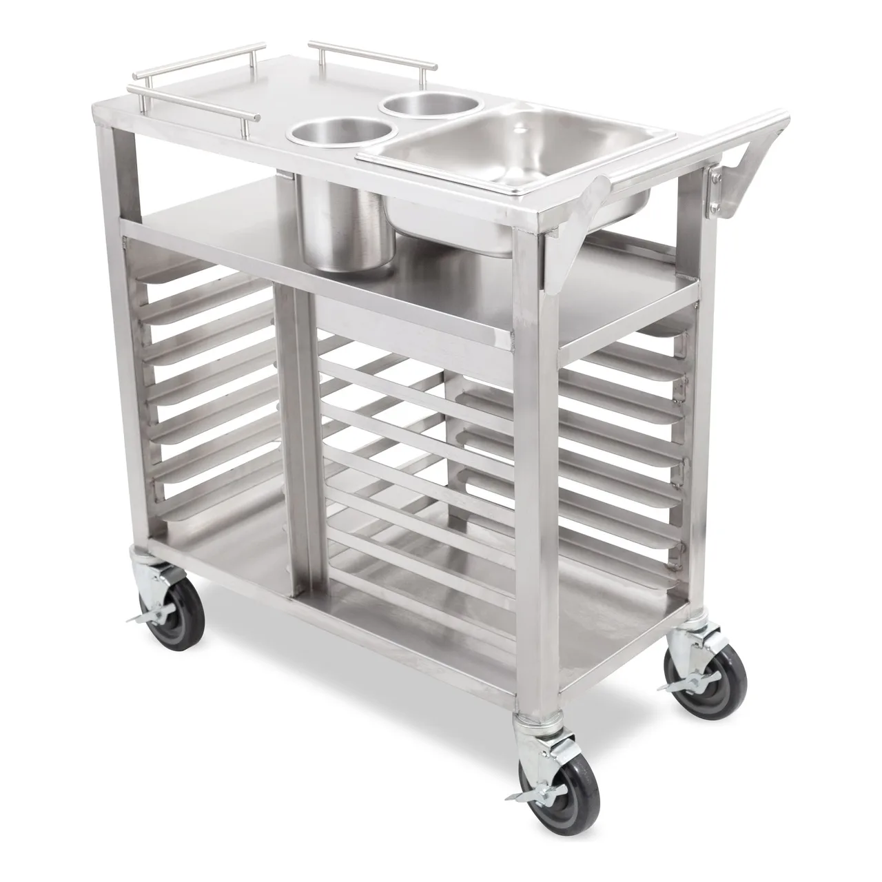 John Boos TYC-1530 Stainless Steel Teppankayi Cart w/ 14 Half Size Pan Capacity