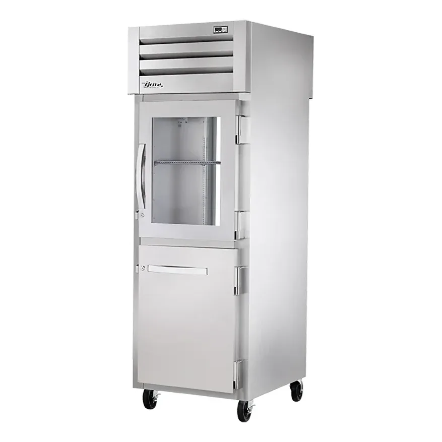 True STA1RPT-1HG/1HS-1G-HC 27 1/4″ One Section Pass Thru Refrigerator, (2) Glass Doors, (1) Solid Door, Right Hinge, 115v
