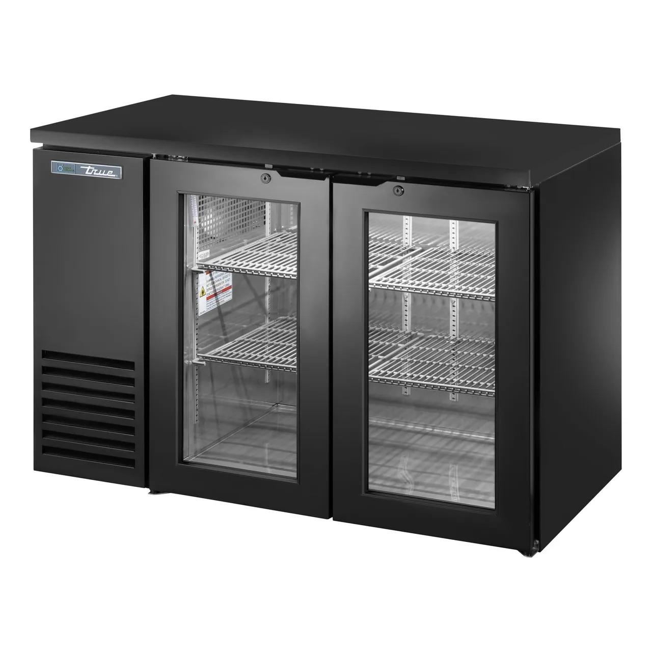 True TBB24-48-2G-Z1-BST-B-1 Refrigerated Back Bar Cabinet