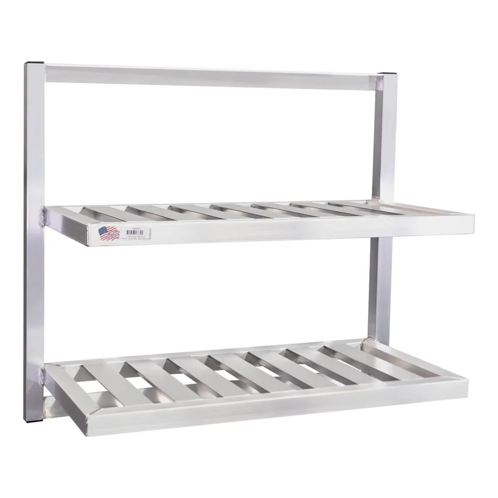 New Age 98301 Aluminum Two Tier T-Bar Wall Mounted Shelf - 36" x 16"