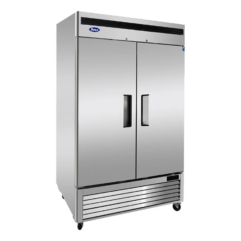 Atosa USA MBF8507GR 54“ Two Section Reach-In Refrigerator w/ 2 Solid Door, Bottom Mounted, Stainless Steel, 44 cu. ft.
