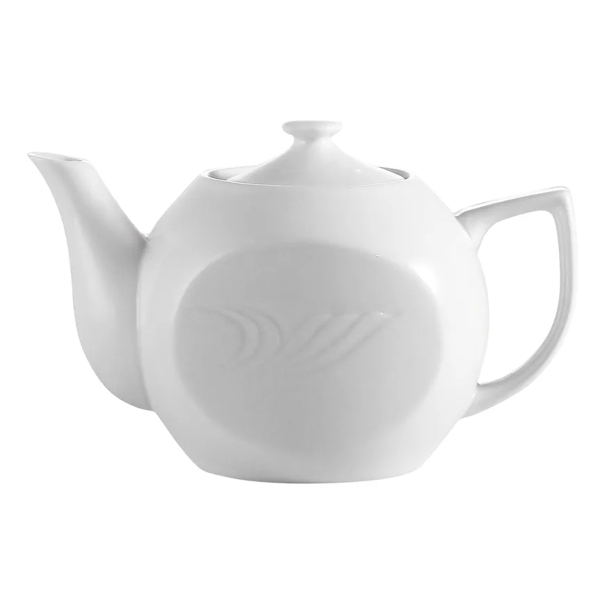 CAC China RSV-TP Roosevelt Teapot, 15 Oz, 7" L x 4" W x 4-1/2" H, Porcelain, Super White - Dozen