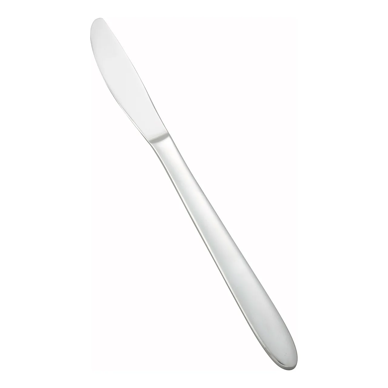 Winco 0019-08 Dinner Knife, 9" Flute-Pattern, 18/0 Stainless Steel, Mirror Finish - 1 Dozen