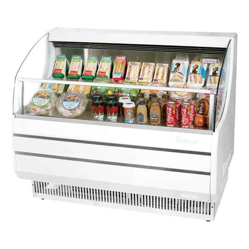 Turbo Air TOM-40SW-N 39″ Horizontal Open Air Merchandiser in White, Self-Contained, 3 Shelves, 6.7 cu. ft.