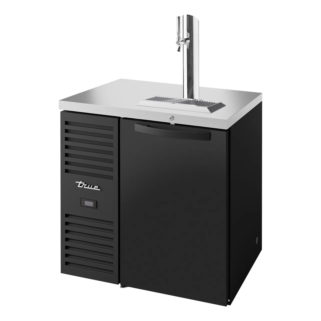 True TDR32-RI 32″ One Section Black Draft Beer Cooler, 2 Kegs Capacity, 115 Volts