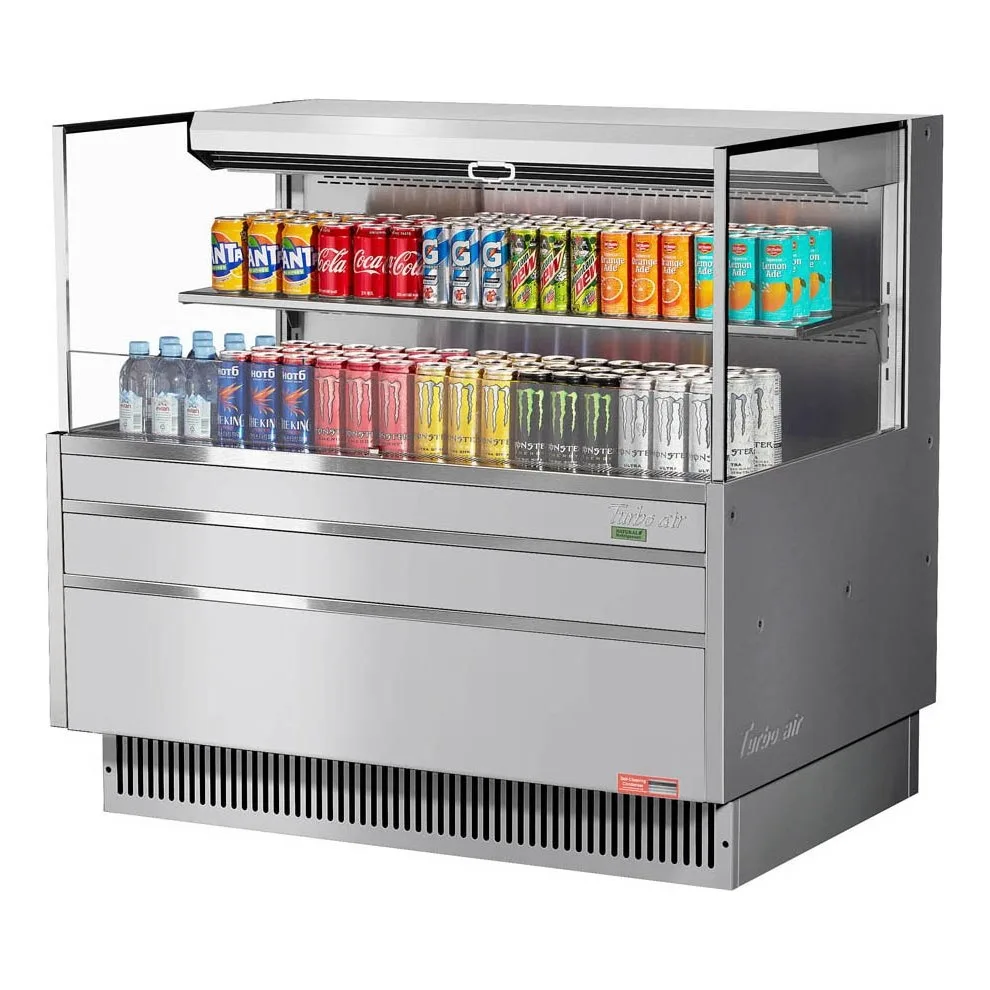 Turbo Air TOM-48L-UF-S-2S-N 46″ Horizontal Open Air Merchandiser, Stainless Steel, Self-Contained, 1 Shelf, 10.2 cu. ft.