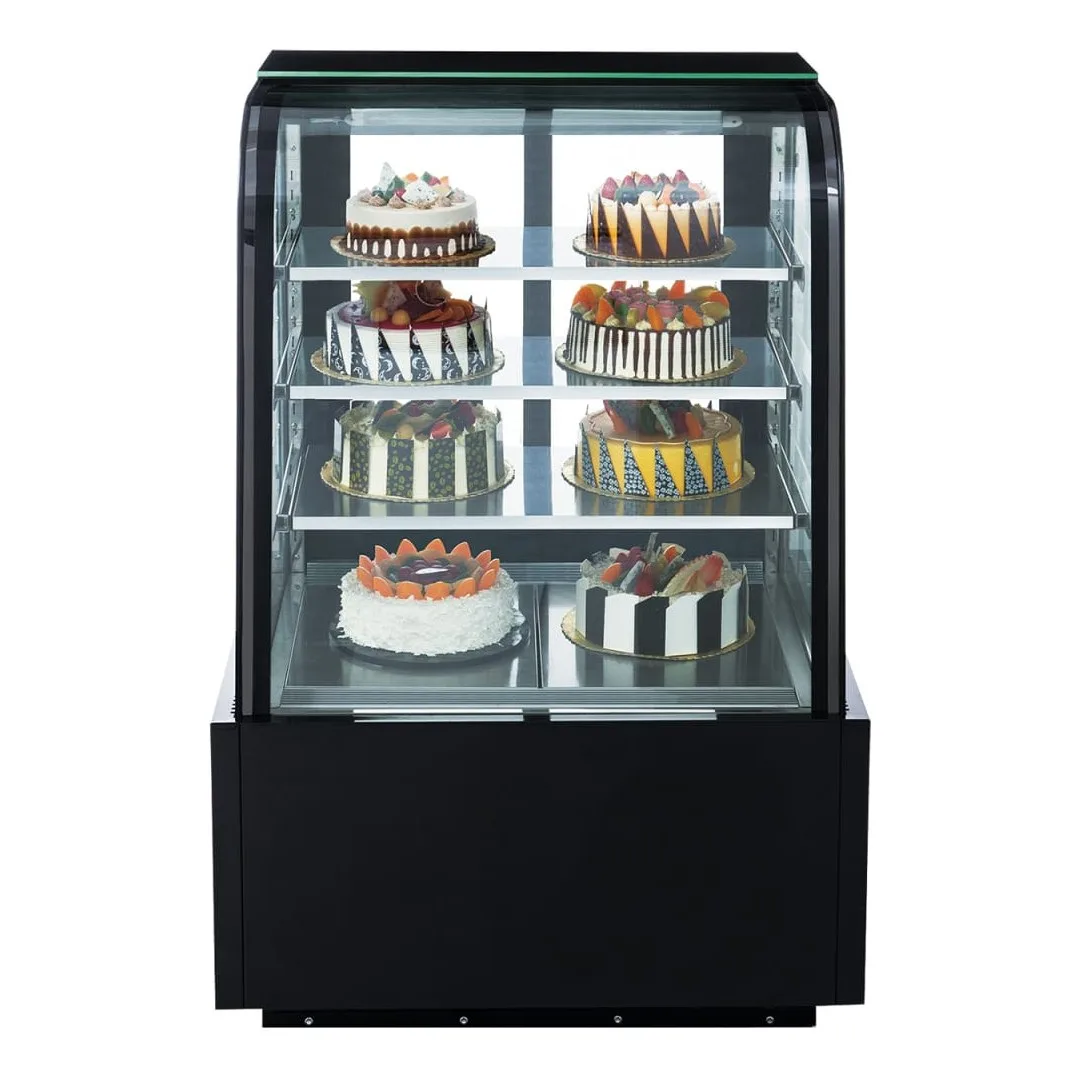 Dukers DDM48R-CB 48" Full Service Bakery Case w/ Curved Glass - (4) Levels, 115v