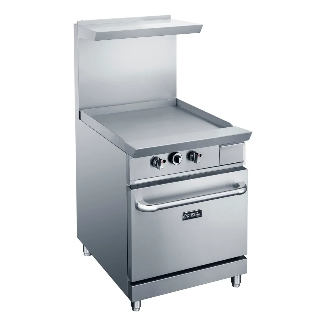 Dukers DCR24-GM 24" Gas Range w/ Full Griddle - Standard Oven, Convertible