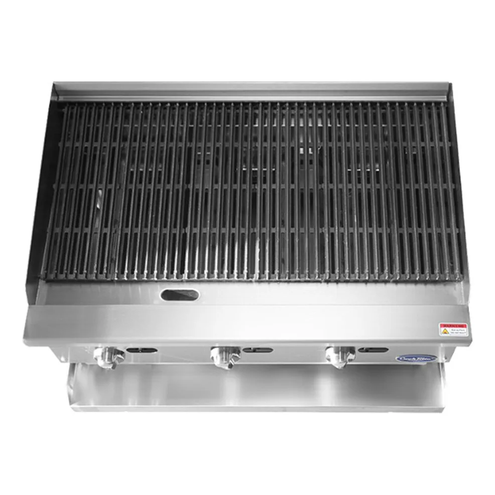 Atosa USA ATRC-36 36“ Countertop Gas Radiant Charbroiler w/ (3) Burners, 105.000 BTU
