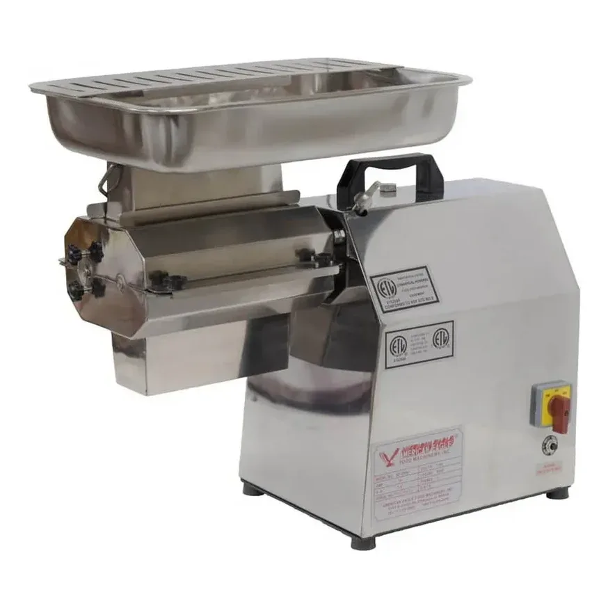 American Eagle AE-GMC22N-1 Countertop Electric Meat Cutter Kit, 1″ Strips, 1-1/2 HP, Stainless Steel, 170 RPM, #12 Hub 2