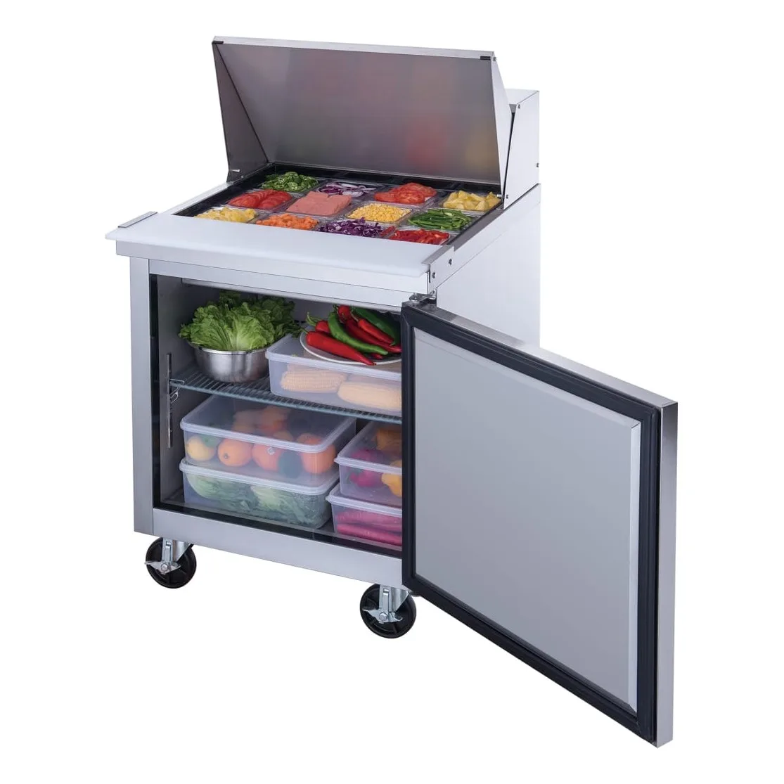 Dukers DSP29-12M-S1 29" Sandwich/Salad Prep Table w/ Refrigerated Base, 115v