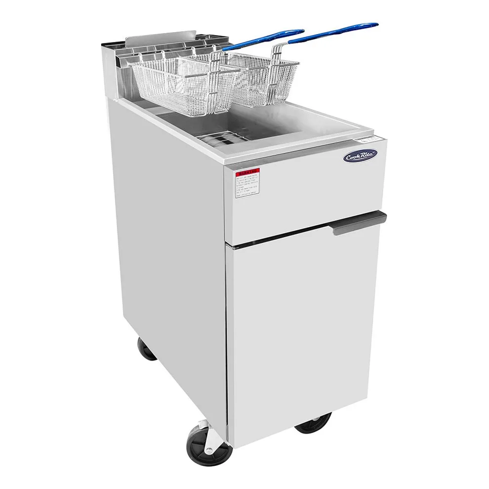 Atosa USA ATFS-40-LP Full Pot Floor Model LP Gas Fryer w/ 40 lbs, (2) Baskets, 90.000 BTU