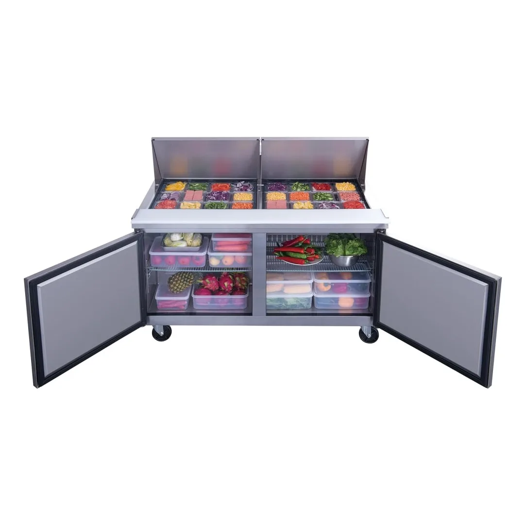 Dukers DSP60-24M-S2 60 1/8" Sandwich/Salad Prep Table w/ Refrigerated Base, 115v