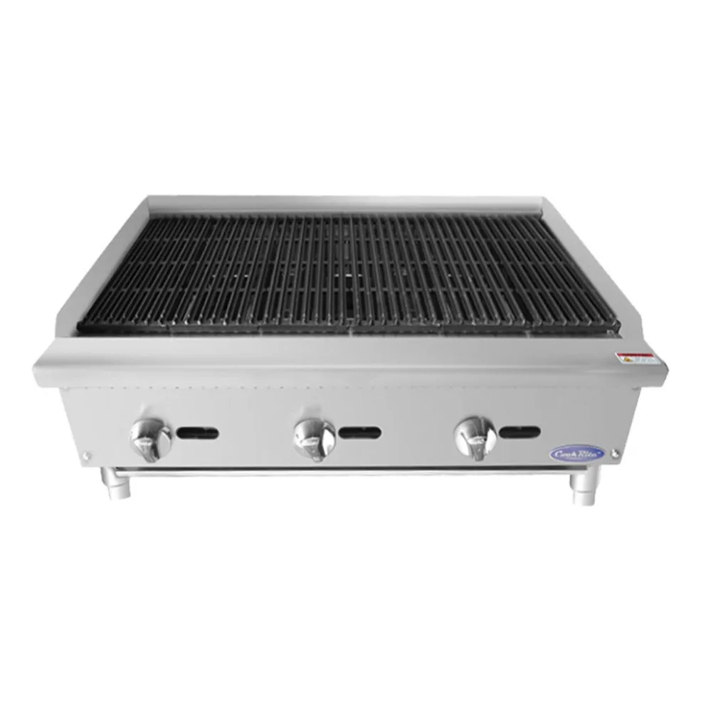 Atosa USA ATRC-36 36“ Countertop Gas Radiant Charbroiler w/ (3) Burners, 105.000 BTU