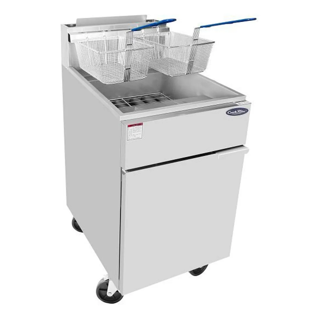 Atosa USA ATFS-75-NG 21" Floor Model Full Pot Natural Gas Fryer, 75 Lbs, (5) Burners, 170.000 BTU 