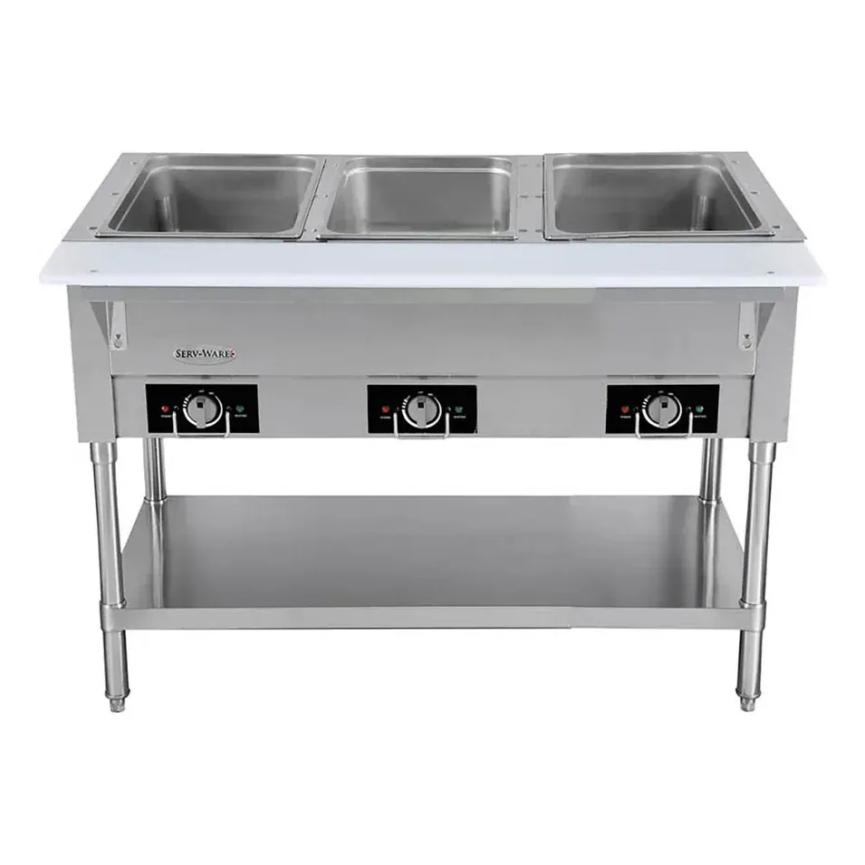 Serv-Ware EST3-1 44″ Electric Hot Food Table, (3) Open Wells, 1500 W