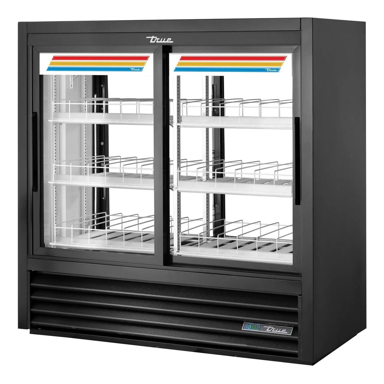 True GDM-41CPT-48-HC-LD 48″ 2-Section Glass Sliding Door Pass-Thru Refrigerated Merchandiser