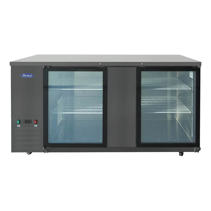 Atosa USA SBB69GGRAUS2 68" Two Section Back Bar Cooler with Glass Door, 18.6 cu. ft.