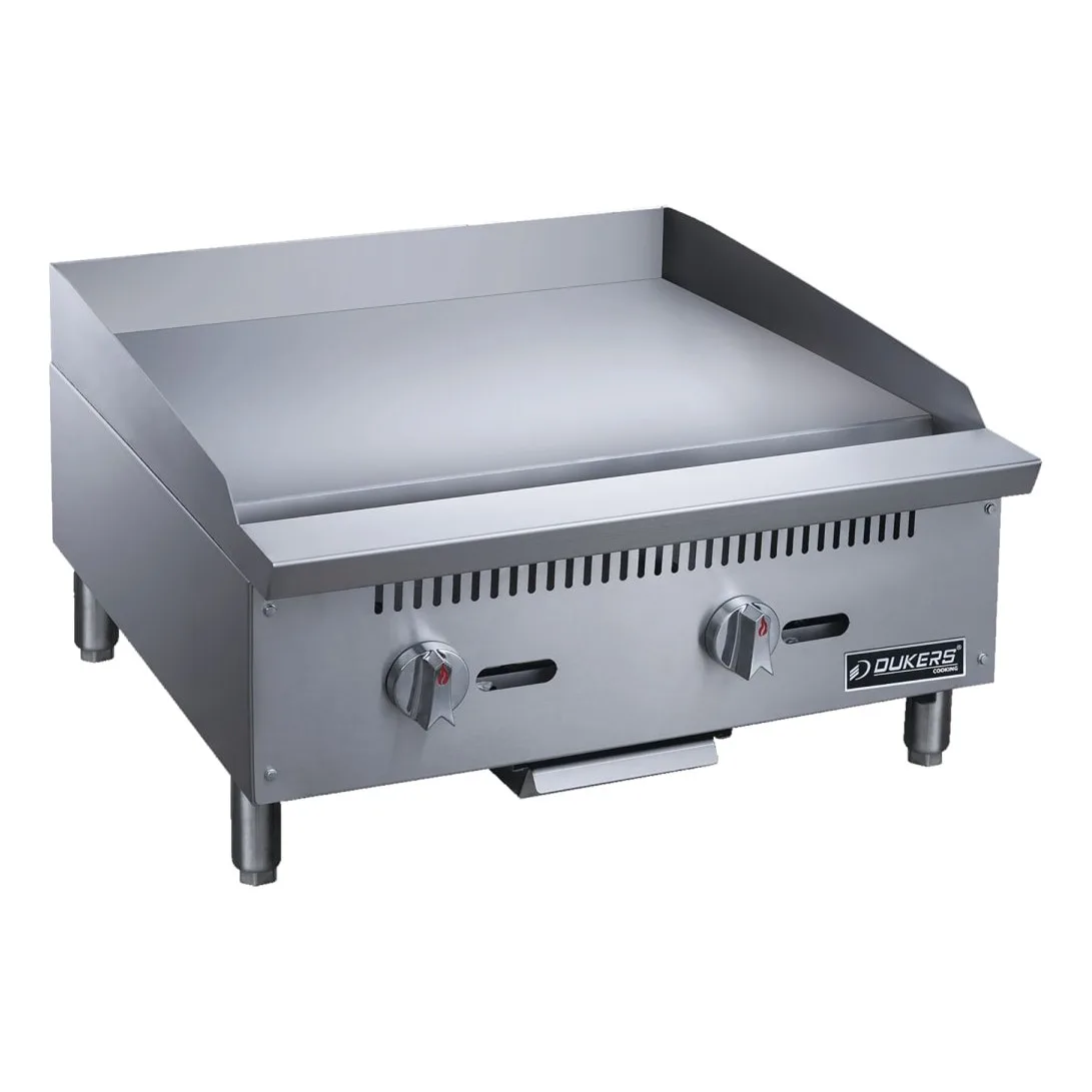 Dukers DCGM24 24" Gas Griddle w/ Manual Controls - 3/4" Steel Plate, Convertible