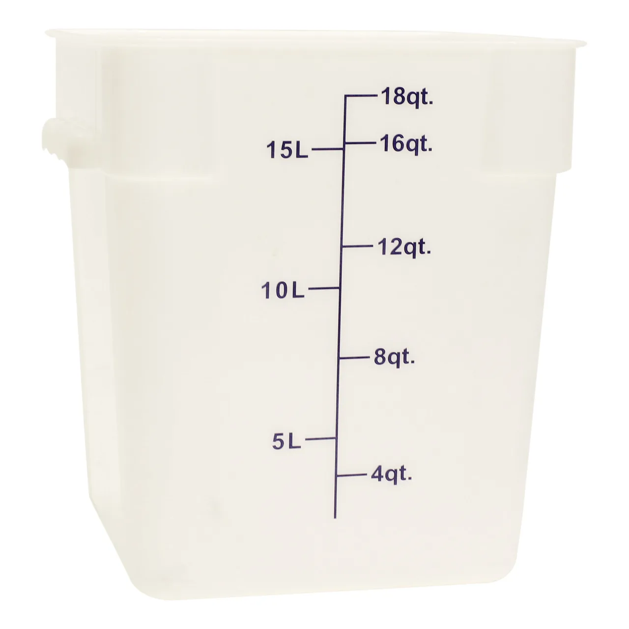 Thunder Group PLSFT018PP Food Storage Container, 18 Quart, Square, Scratch & Break Resistant