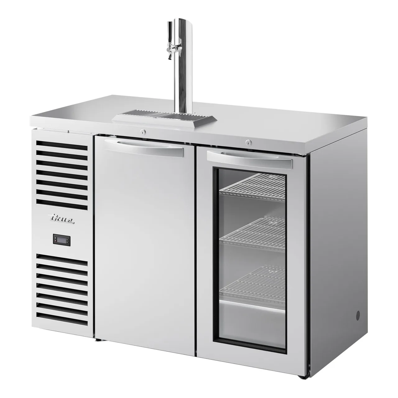 True TDR48-RISZ1-L-S-SG-1 48″ Stainless Steel Two Section Draft Beer Cooler, 120 Volts