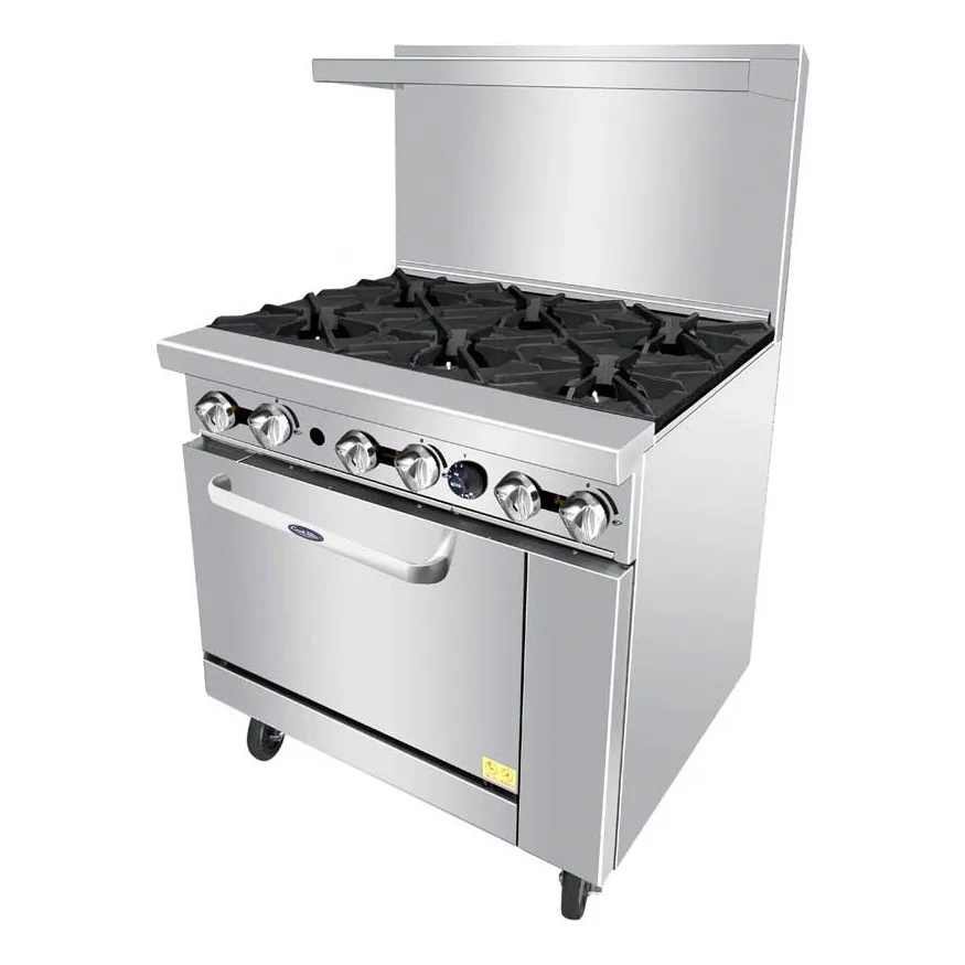 Atosa USA AGR-6B-NG 36" Gas Restaurant Range, (1) Standard Oven, (6) Open Burners