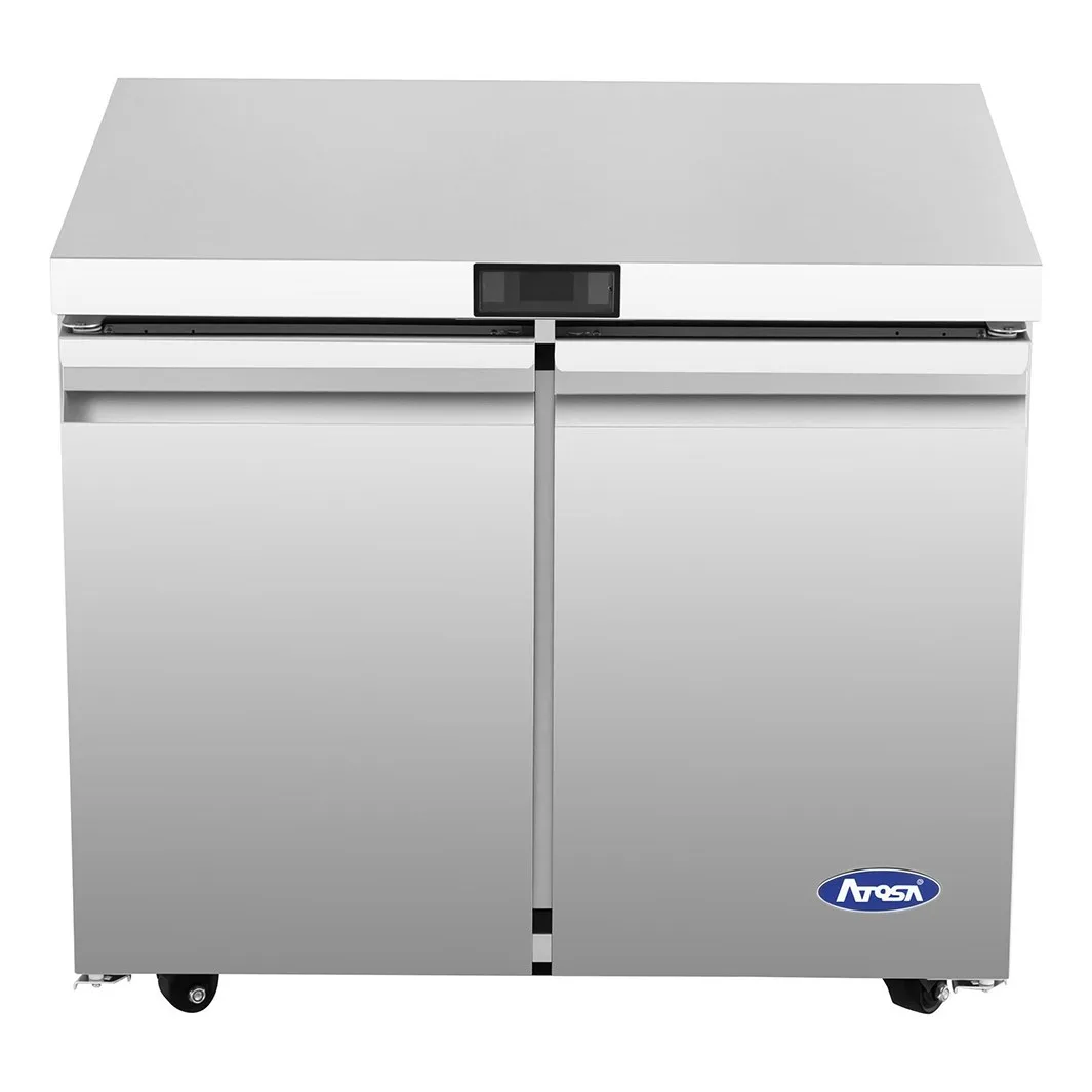 Atosa USA AUR36SD 36" Two Solid Door Undercounter Refrigerator, Stainless Steel, 8.6 cu. ft