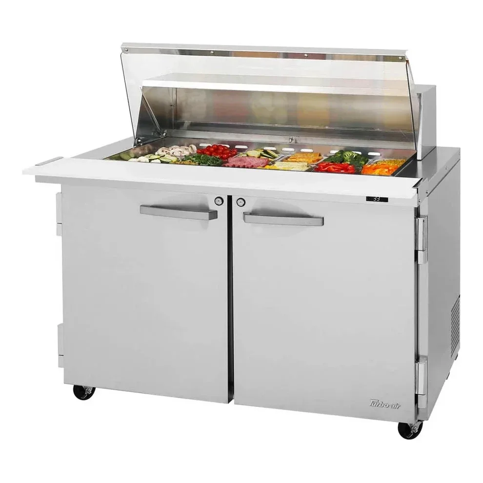 Turbo Air PST-48-18-N-CL 48″ Mega Top Sandwich/Salad Prep Table w/ 2 Doors, 18 Pans